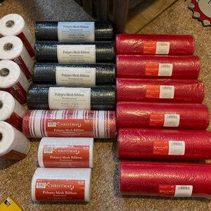 Polypro Mesh Ribbon Set in Red, Black, and White NWT